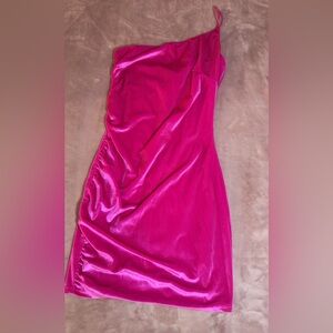 Lucy in the Sky Fuchsia One Shoulder Dress